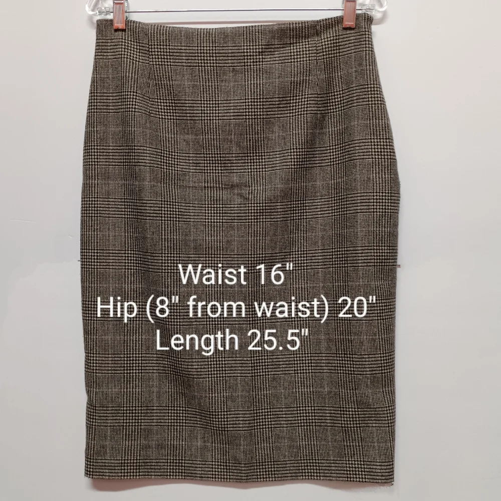 Ralph Lauren Collection Purple Label Glen Plaid Long Pencil Skirt Size 10